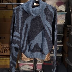 Woman's Blue and Gray Sweater